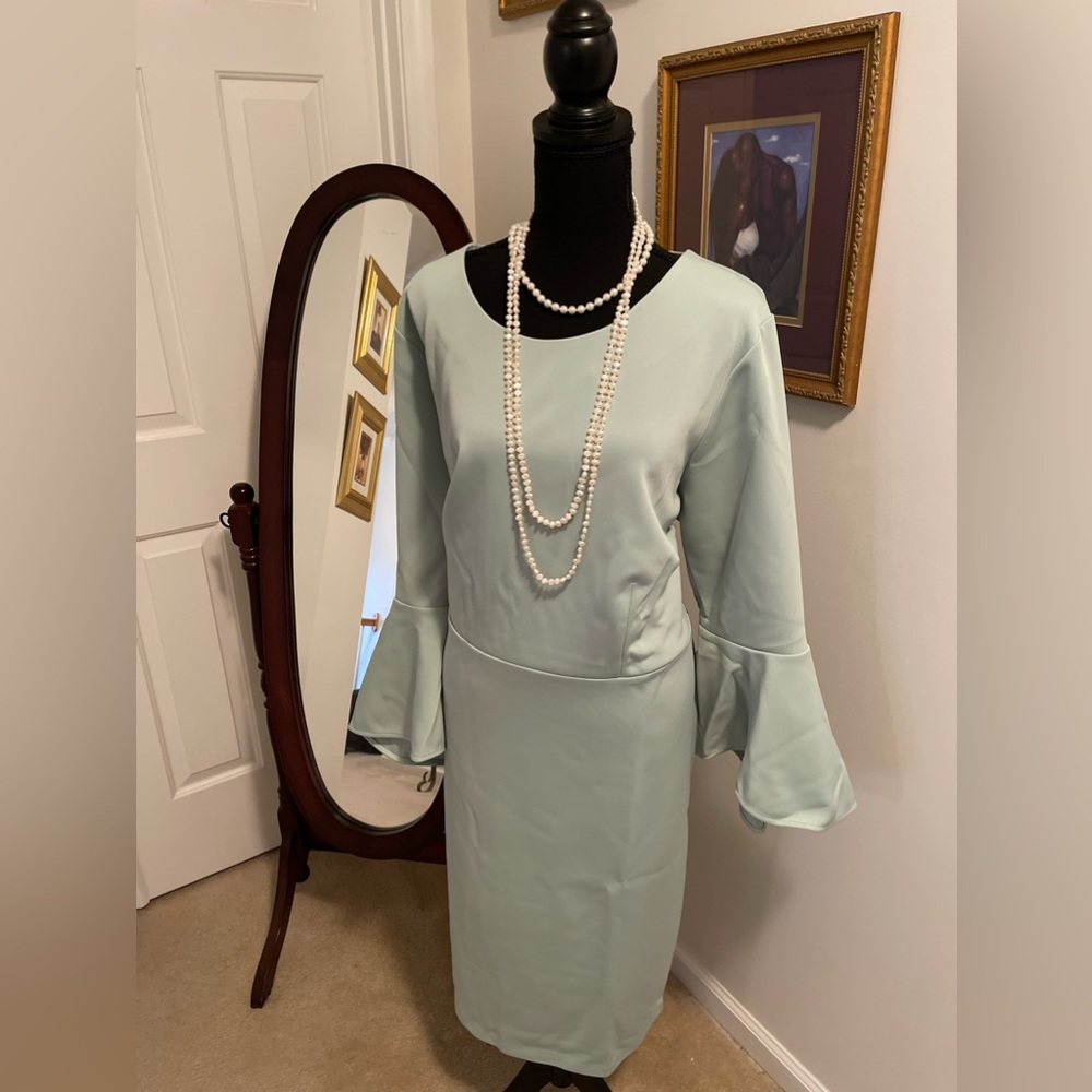 26 Mint Color bell-sleeves Eloquii dress